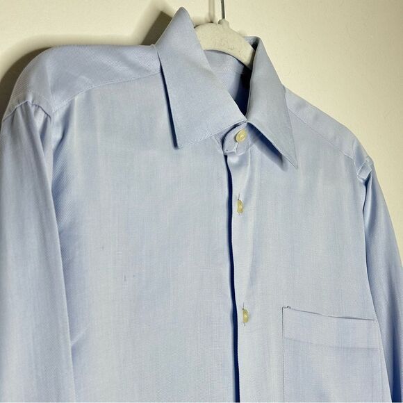 Hugo Boss Light Blue Knit Button Down Dress Shirt - Picture 2 of 11